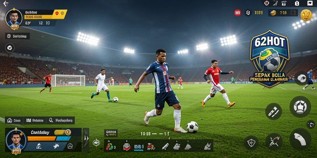Tampilan gameplay menarik dari game sepak bola 62HOT.