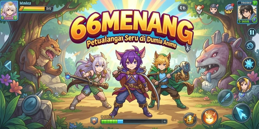 Tampilan gameplay menakjubkan dari 66MENANG dengan karakter anime.