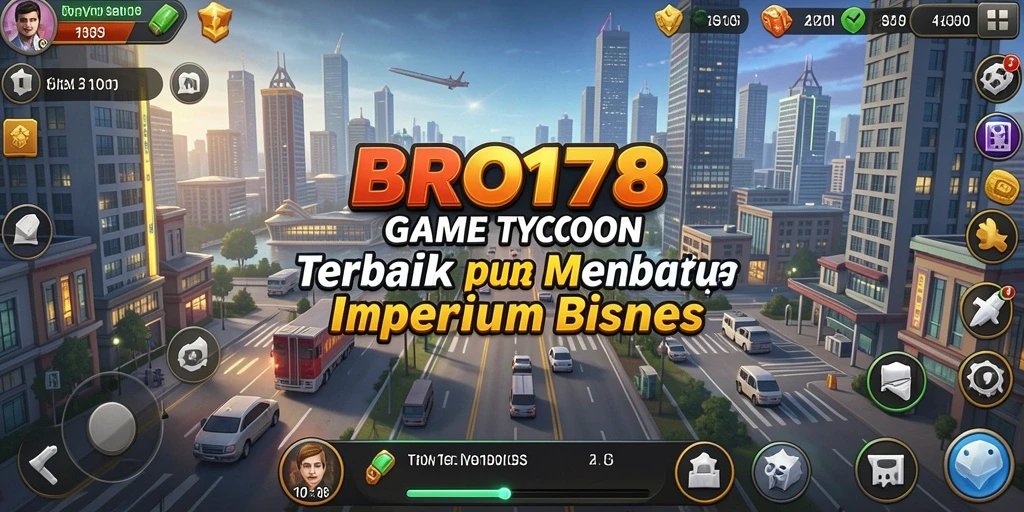 Screenshot gameplay BRO178 yang menampilkan bisnis yang sedang berkembang.