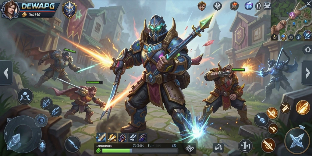 Screenshot gameplay DEWAPG menampilkan strategi pertempuran yang seru.