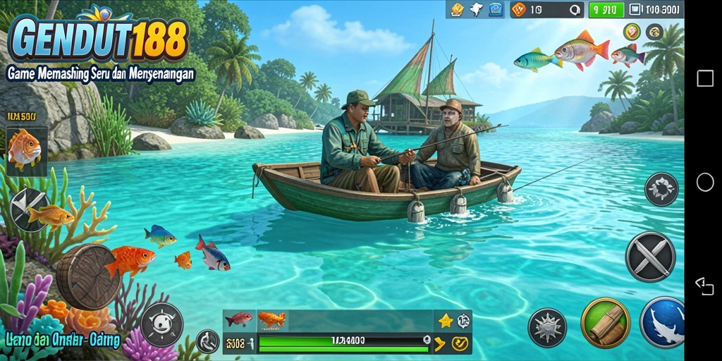 Tampilan gameplay GENDUT188 dengan pengalaman memancing yang seru.