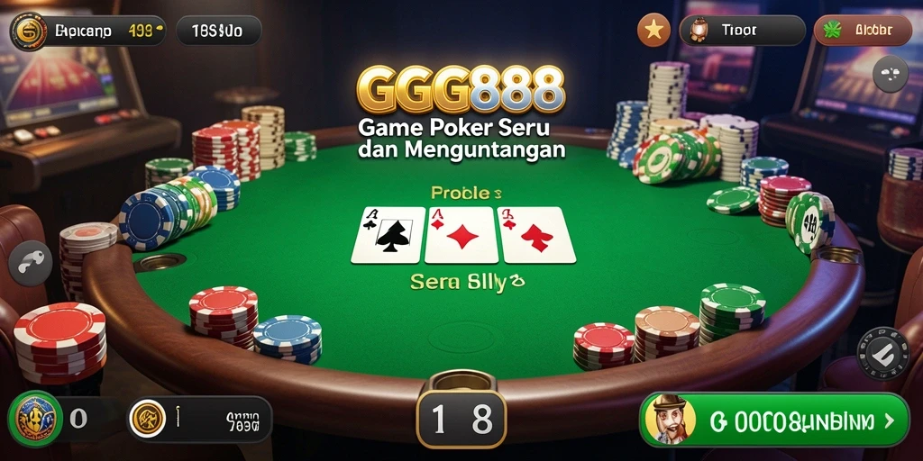 Screenshot GGG888 menampilkan aksi poker yang mendebarkan.