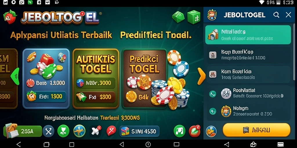 Tampilan layar utama JEBOLTOGEL dengan berbagai fitur prediksi togel.