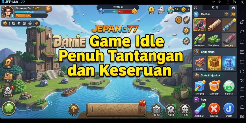 Screenshot gameplay menunjukkan aksi seru dalam JEPANG77.