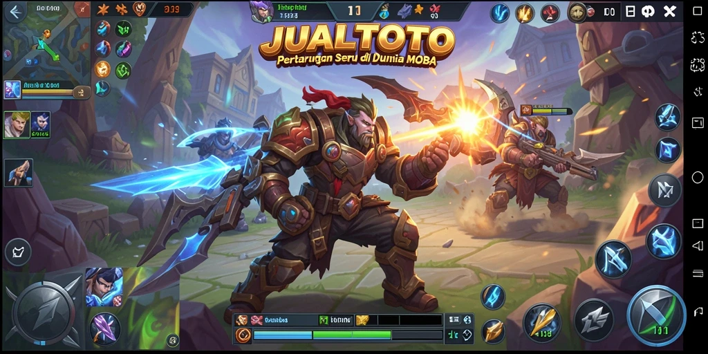Gameplay seru di JUALTOTO dengan pertarungan tim yang intens.