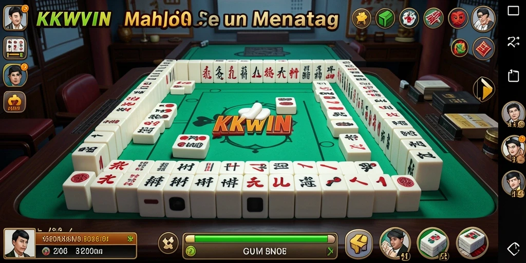Tampilan gameplay Mahjong yang seru dan menantang di KKWIN.