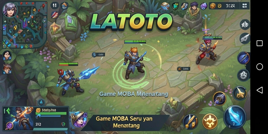 Tangkapan layar menunjukkan momen seru dalam pertempuran MOBA.