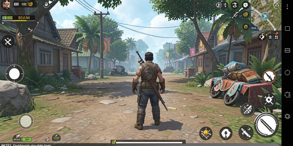 Tampilan gameplay RK55 yang menampilkan berbagai aktivitas interaktif.