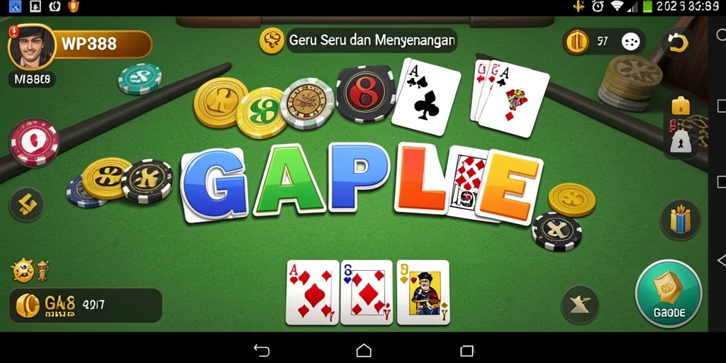 Tampilan seru gameplay Gaple di WP888 yang menarik.